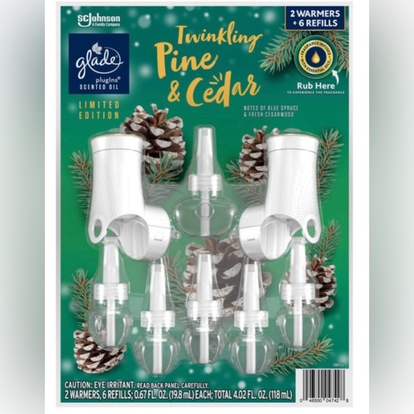Twinkling Pine & Cedar Limited Edition Glade Plugins With 2 Warmers & 6 Refills - Picture 1 of 11